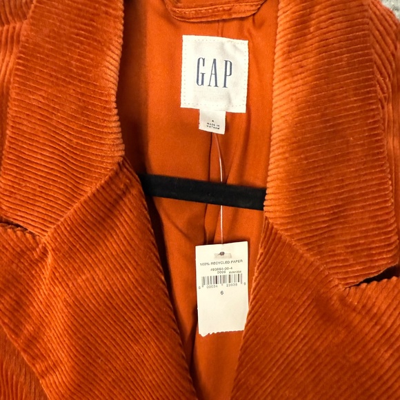 GAP Burnt Orange Corduroy Double Breasted Blazer Women’s Size 6 Jacket - Picture 5 of 16